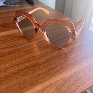 Anthropologie Tangerine Geometric Glasses